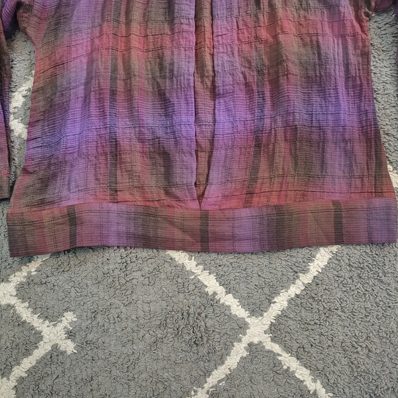 LIVERPOOL Bubble Sleeve Red/Purple Plaid Blouse‎ Size S - Picture 7 of 9